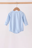 Blue Lil brother embroidery bubble - Aaria Tees Aaria Tees