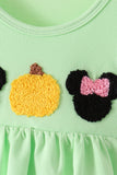Light green character french knot ruffle bubble Aaria Tees