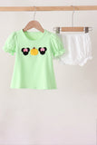 Light green character french knot bloomer set Aaria Tees
