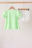 Light green character french knot bloomer set Aaria Tees