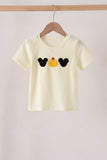 Beige character french knot top Aaria Tees
