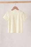 Beige character french knot top Aaria Tees