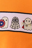Orange ghost embroidery bubble Aaria Tees