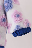 Blue floral fleece jacket Aaria Tees