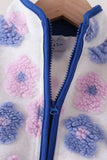 Blue floral fleece jacket Aaria Tees