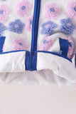 Blue floral fleece jacket Aaria Tees