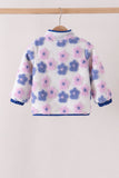 Blue floral fleece jacket Aaria Tees