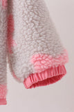 Pink bow fleece jacket Aaria Tees