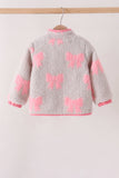 Pink bow fleece jacket Aaria Tees