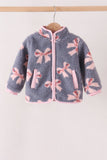 Blue bow fleece jacket Aaria Tees