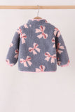 Blue bow fleece jacket Aaria Tees