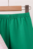 Pink Plaid Gingerbread Embroidery Ruffle Pants Set - Aaria Tees Aaria Tees