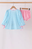 Blue Milk Santa Cookies Ruffle Bloomer Set Aaria Tees