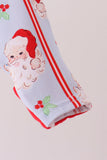 Blue santa claus bamboo zipper romper Aaria Tees