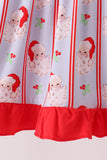 Blue santa claus bamboo ruffle dress Aaria Tees