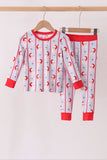 Blue santa claus bamboo pajama set Aaria Tees