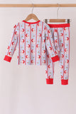 Blue santa claus bamboo pajama set Aaria Tees