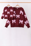 Wine bow sequin mom&me top - Aaria Tees Aaria Tees