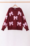 Wine bow sequin mom&me top - Aaria Tees Aaria Tees