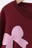 Wine bow sequin mom&me top - Aaria Tees Aaria Tees