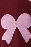 Wine bow sequin mom&me top - Aaria Tees Aaria Tees