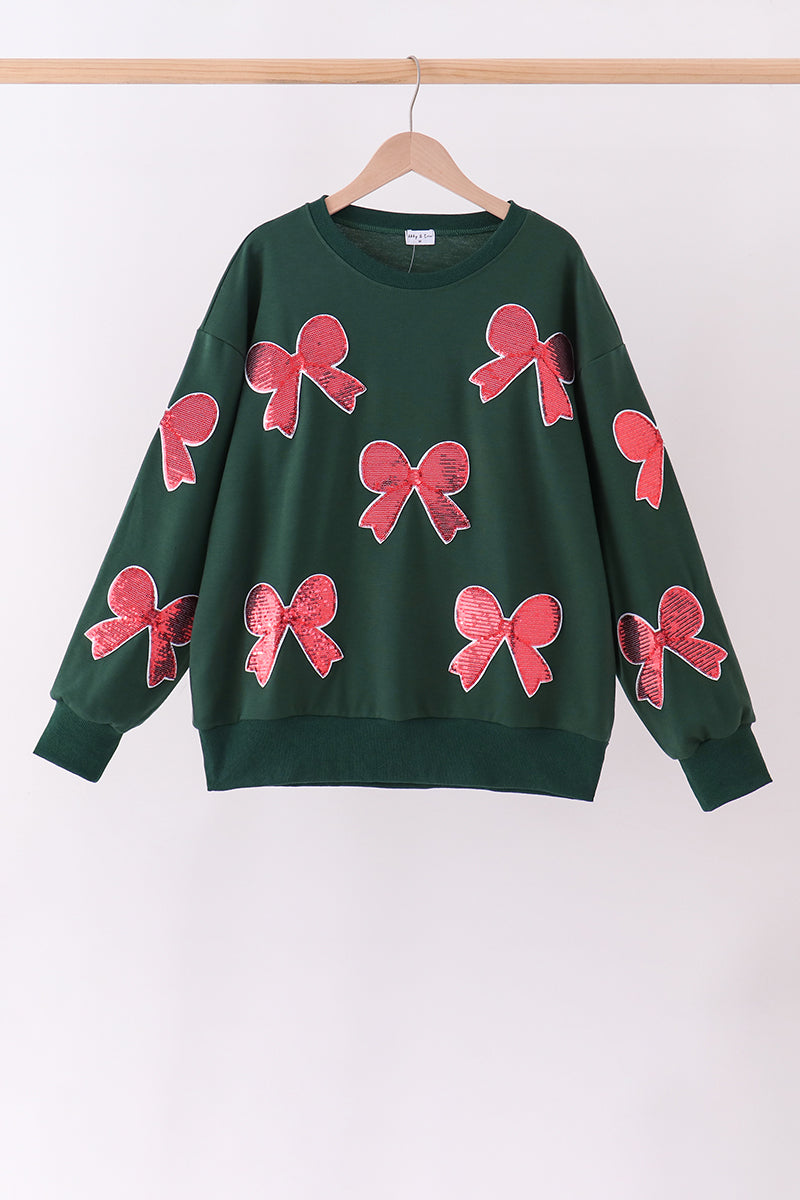 Forest bow sequin mom&me top - Aaria Tees Aaria Tees