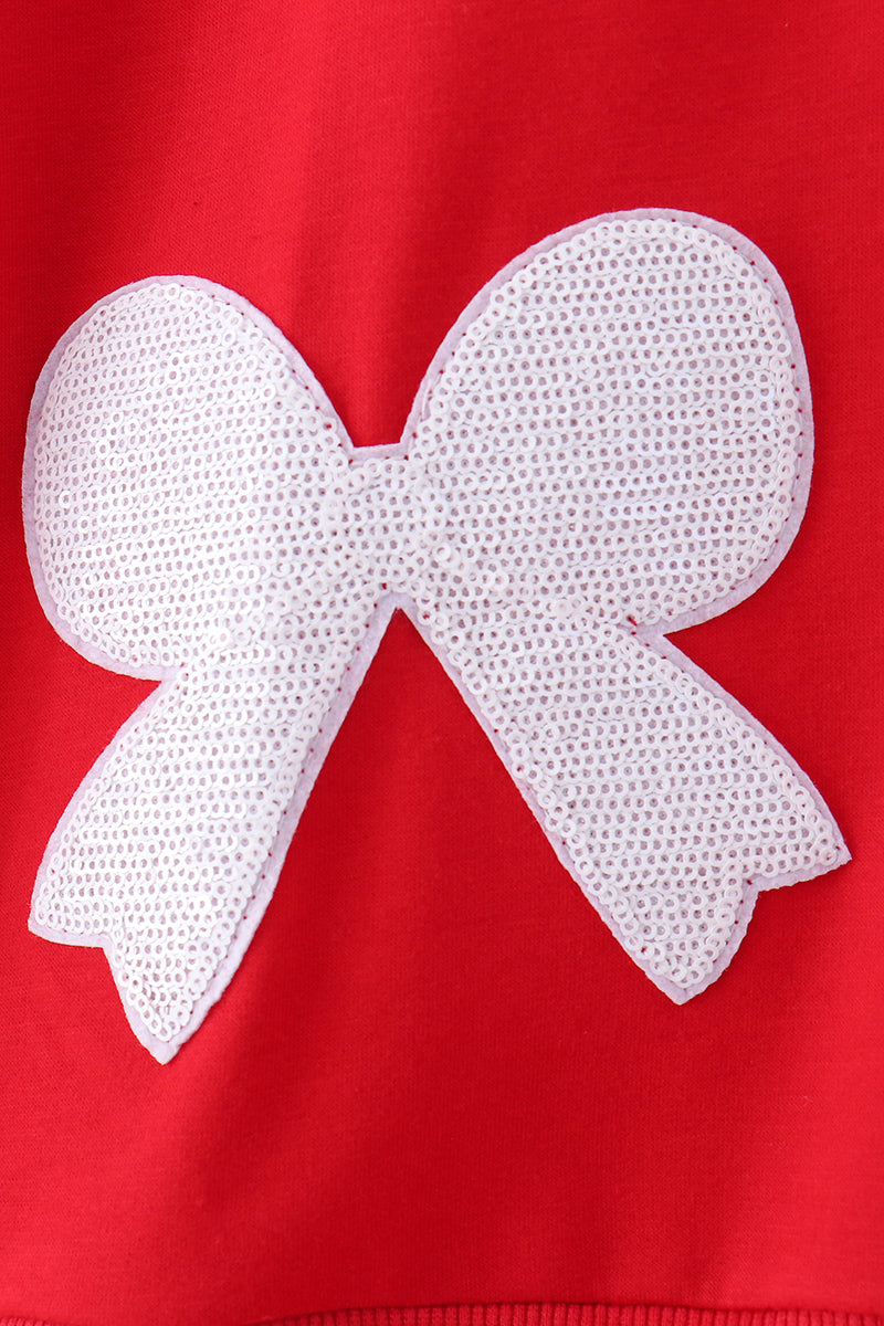 Red bow sequin mom&me top - Aaria Tees Aaria Tees