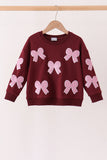 Wine bow sequin mom&me top - Aaria Tees Aaria Tees