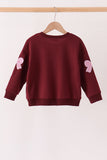 Wine bow sequin mom&me top - Aaria Tees Aaria Tees