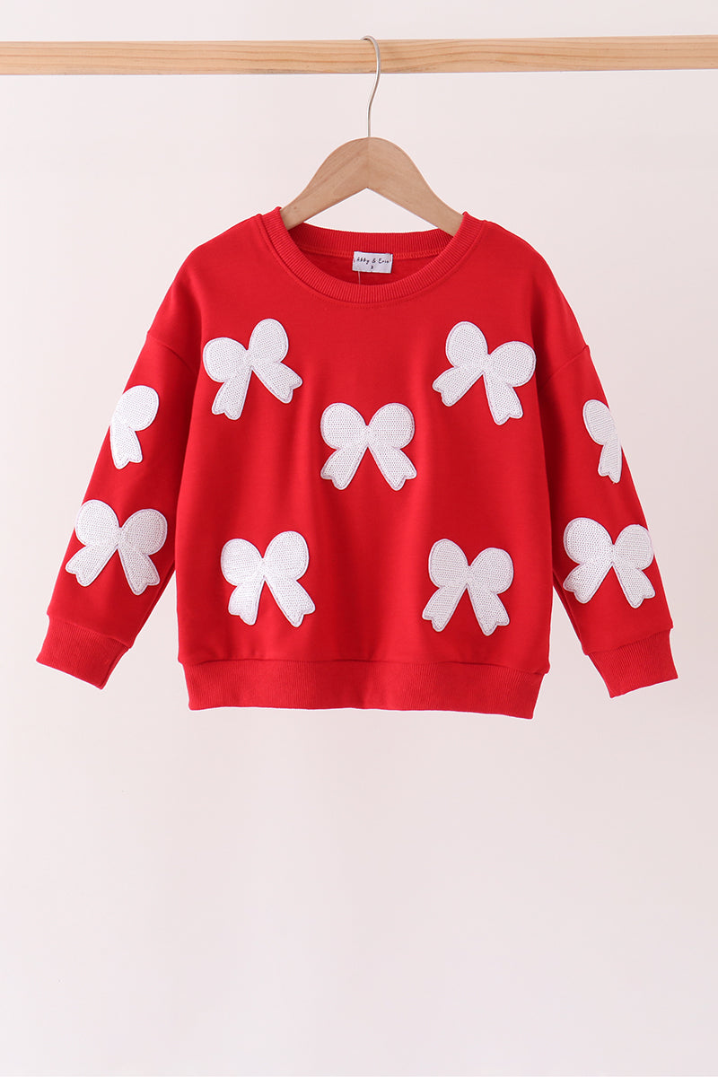 Red bow sequin mom&me top - Aaria Tees