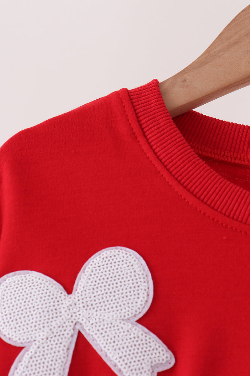Red bow sequin mom&me top - Aaria Tees Aaria Tees