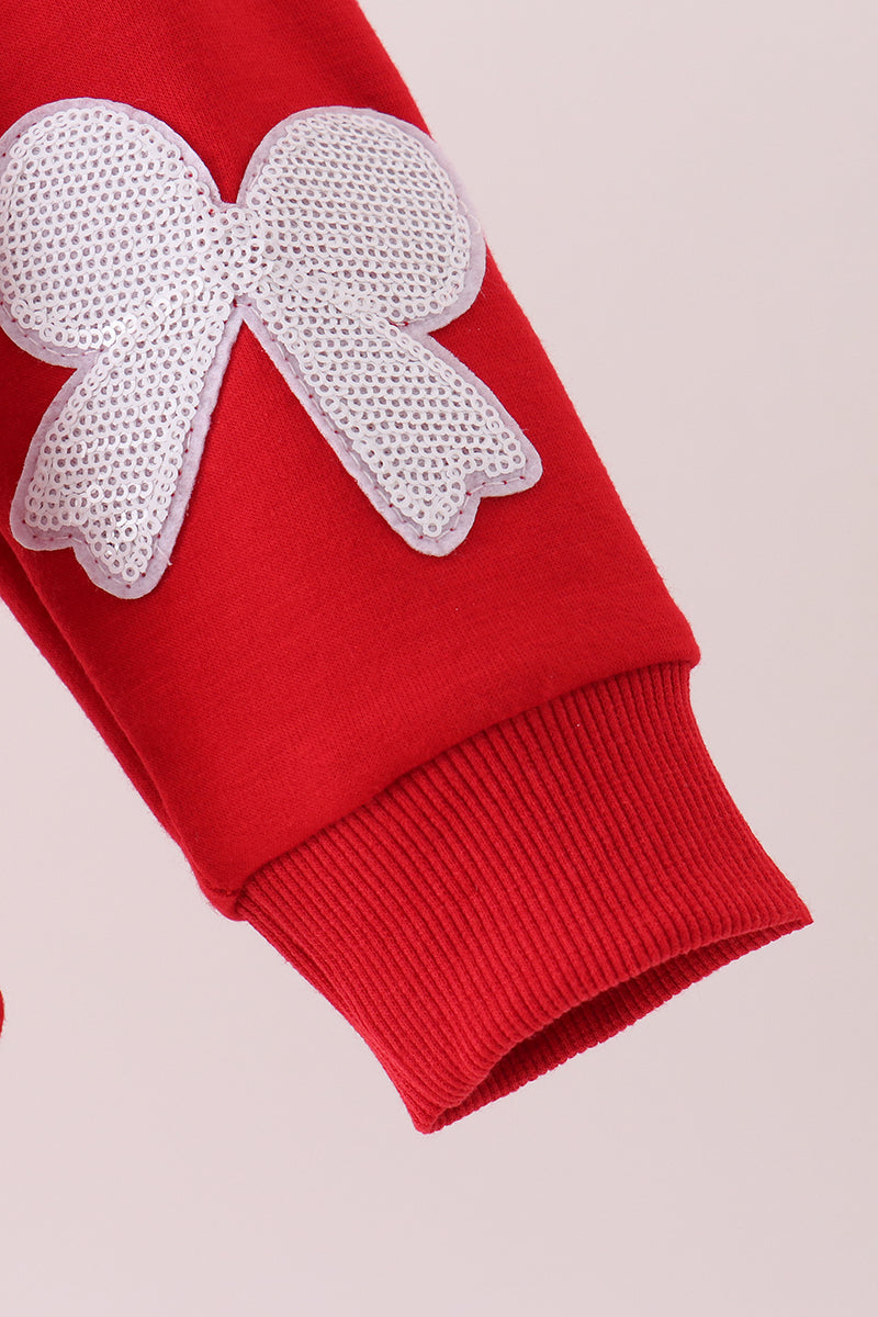 Red bow sequin mom&me top - Aaria Tees Aaria Tees