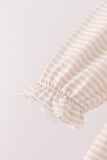 Cream turkey pumpkin embroidery ruffle dress - Aaria Tees Aaria Tees