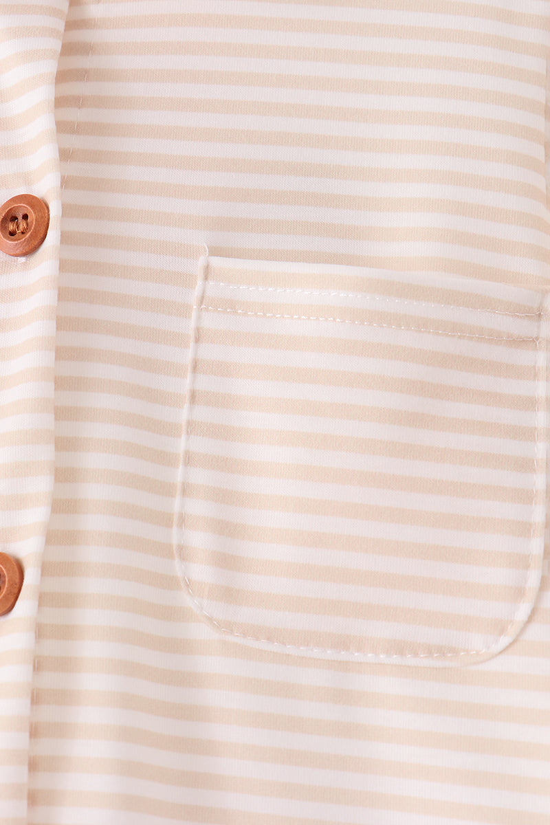 Cream turkey pumpkin embroidery button down shirt - Aaria Tees Aaria Tees