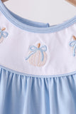 Blue pumpkin embroidery ruffle bloomer set - Aaria Tees Aaria Tees