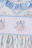 Blue pumpkin embroidery ruffle pants set - Aaria Tees Aaria Tees