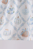 Blue pumpkin embroidery ruffle pants set - Aaria Tees Aaria Tees