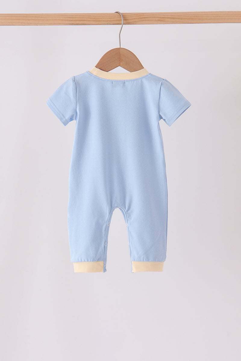Blue pumpkin embroidery romper - Aaria Tees Aaria Tees
