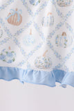 Blue pumpkin embroidery ruffle dress - Aaria Tees Aaria Tees