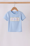 Blue pumpkin embroidery top - Aaria Tees Aaria Tees