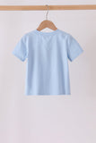 Blue pumpkin embroidery top - Aaria Tees Aaria Tees