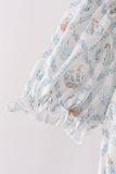 Blue pumpkin ruffle mom dress - Aaria Tees Aaria Tees