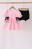 Pink ghost applique stripe bloomer set - Aaria Tees Aaria Tees