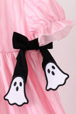 Pink ghost applique stripe dress - Aaria Tees Aaria Tees