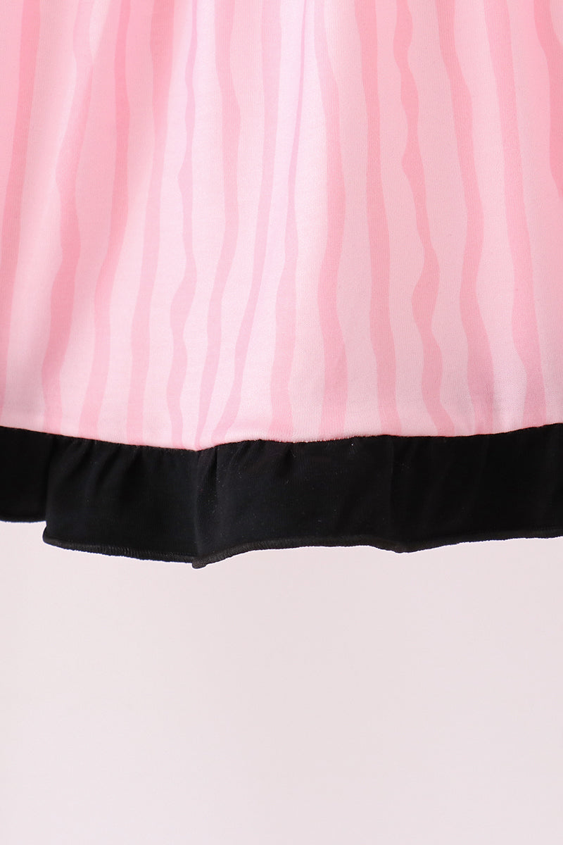Pink ghost applique stripe dress - Aaria Tees Aaria Tees