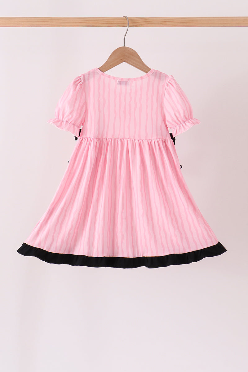 Pink ghost applique stripe dress - Aaria Tees Aaria Tees