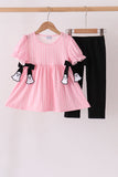 Pink ghost applique stripe pants set - Aaria Tees Aaria Tees