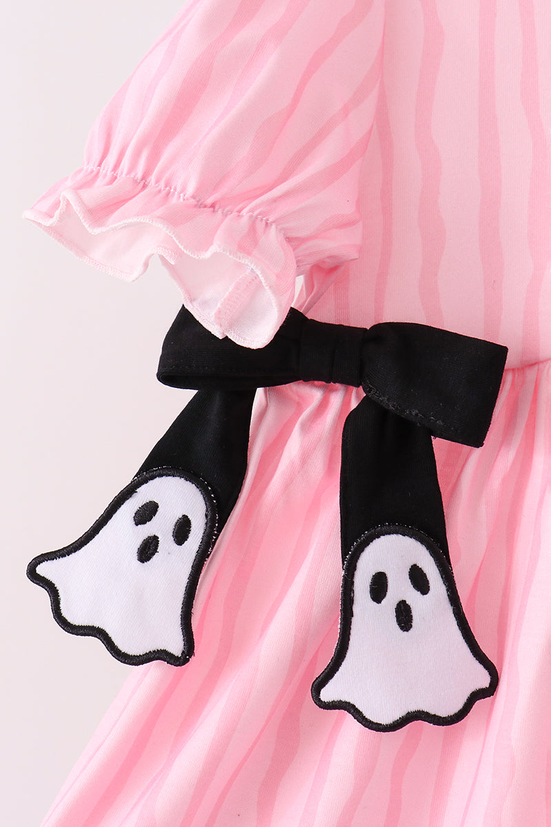 Pink ghost applique stripe pants set - Aaria Tees Aaria Tees