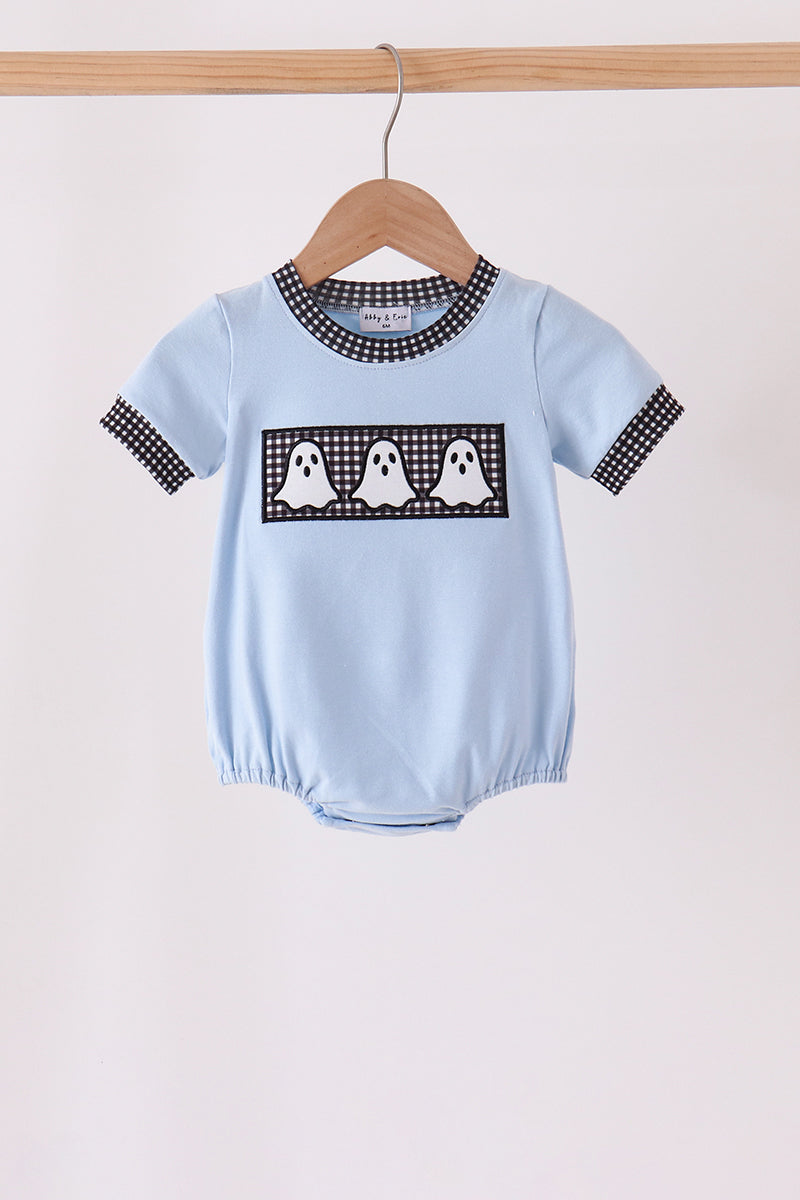 Blue ghost embroidery bubble - Aaria Tees