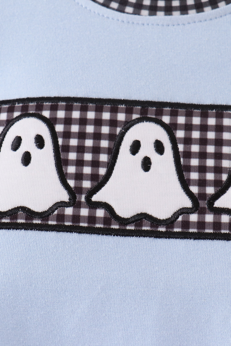 Blue ghost embroidery bubble - Aaria Tees Aaria Tees
